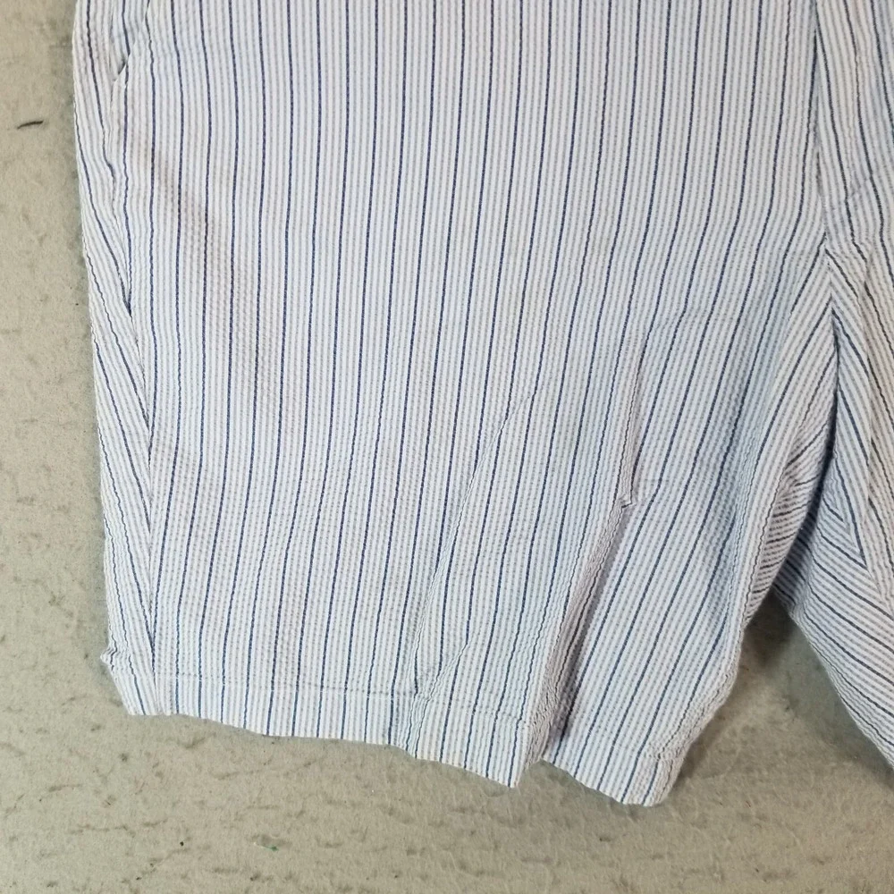 Peter Millar shorts men's 38x8 seersucker cotton blue stripe preppy retro luxury